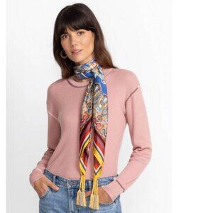 Johnny Was Hillian Silk Scarf with Tassels New With Tag